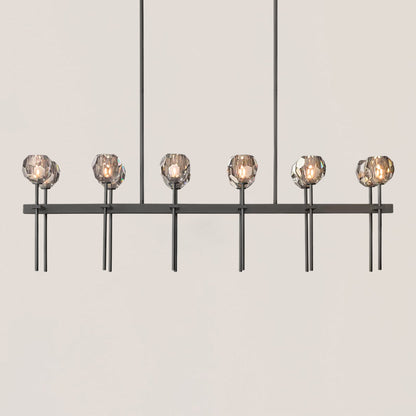 Boule De Crystal Smoke Double Linear Chandelier 60"