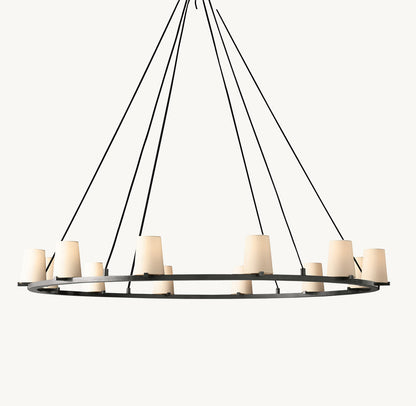 Pauillac Fabric Shade Round Chandelier 60"