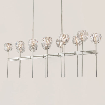 Boule De Crystal Smoke Double Linear Chandelier 60"
