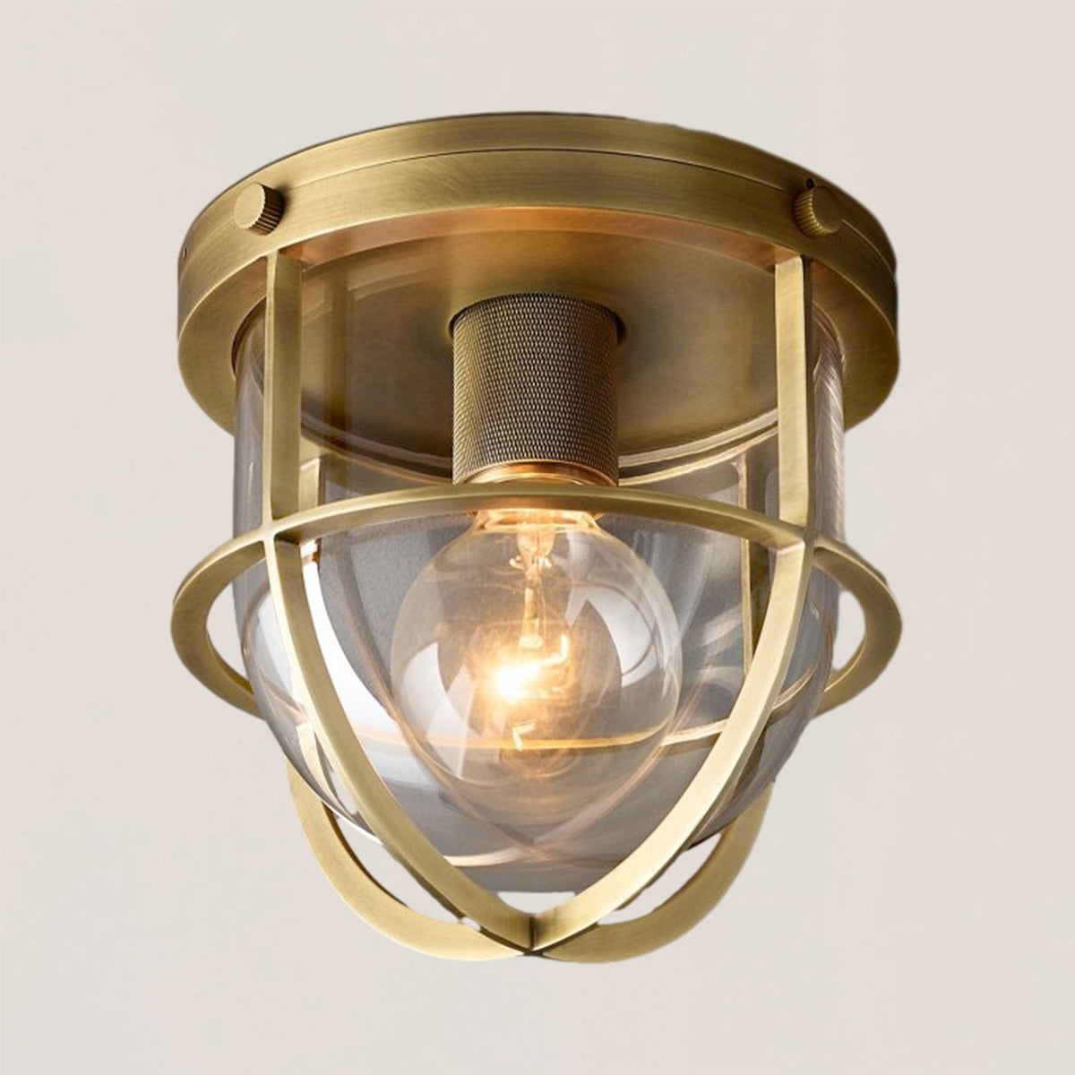 Utilitaire Barn Brass Flushmount