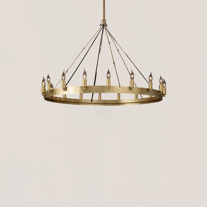 Industrial Rustic Vintage Candelabra Round Chandelier - Camino Style