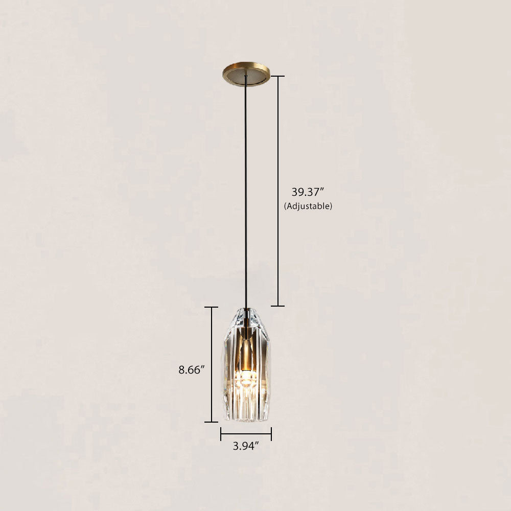 VASELAMPS - Brass Crystal Polygonal Pendant