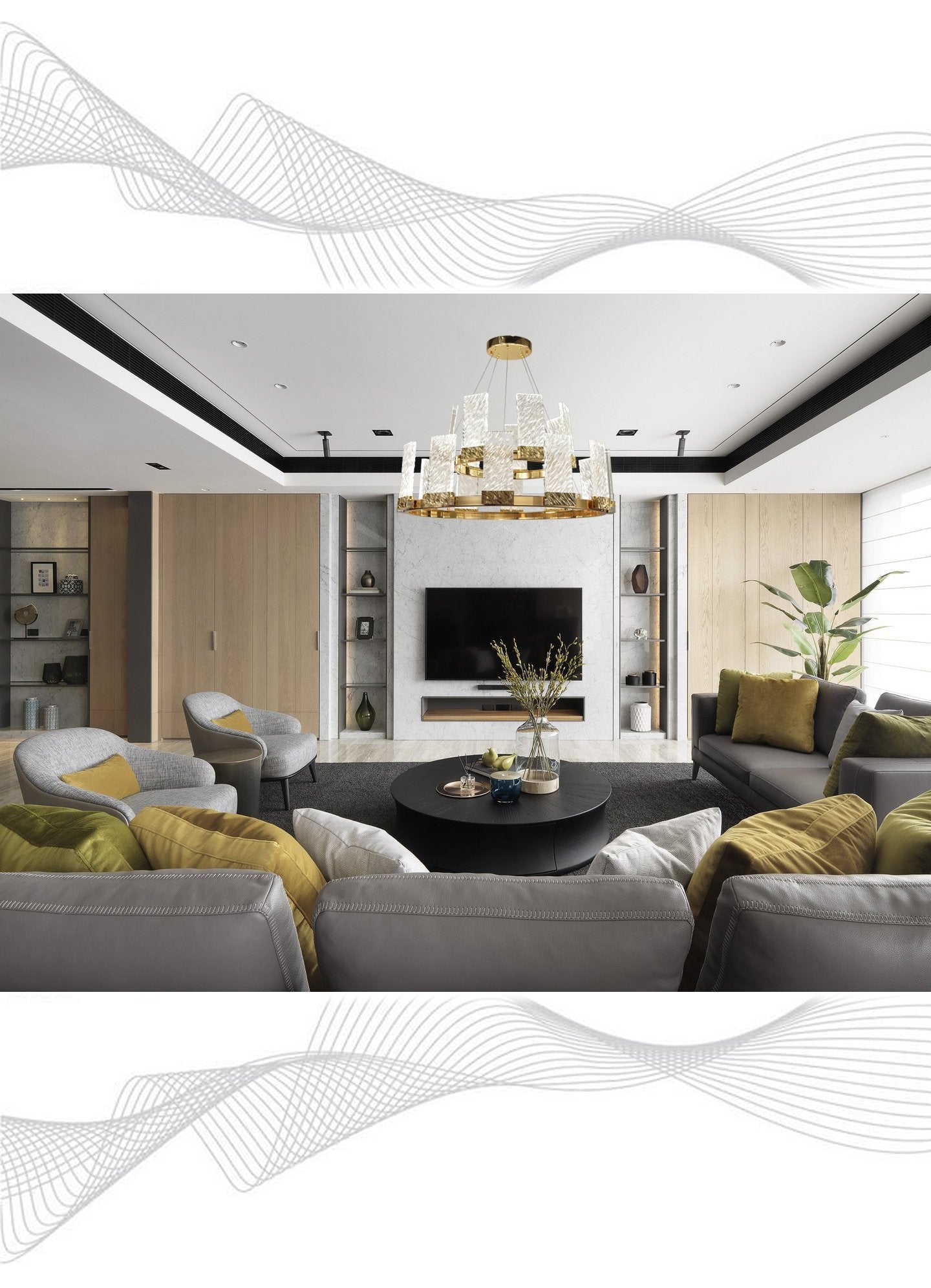 Round Tiered LED Glass Crystal Chandelier