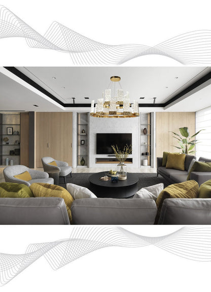 Round Tiered LED Glass Crystal Chandelier