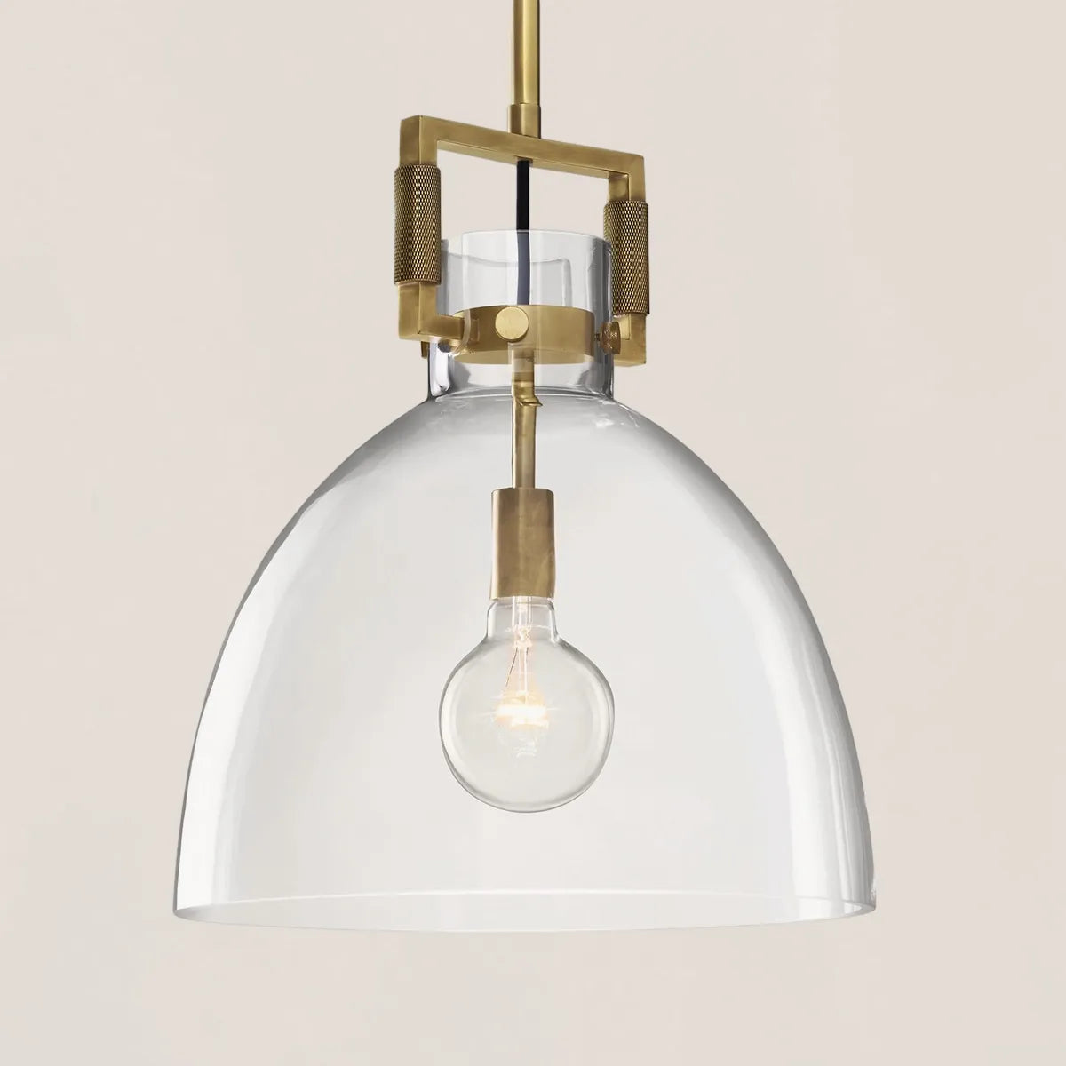 Machinist Glass Cloche Pendant 14"