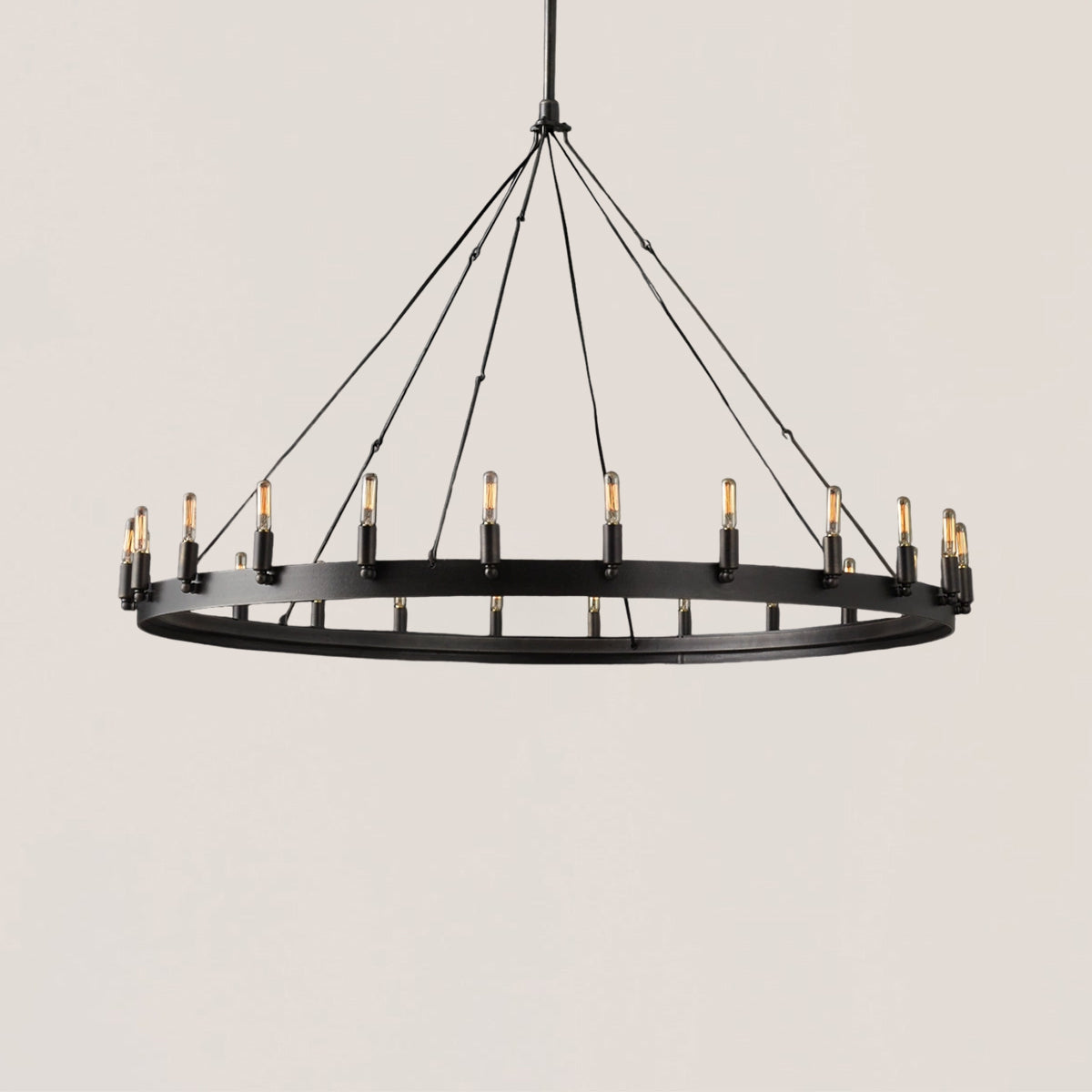 Industrial Rustic Vintage Filament Round Chandelier - Camino Style