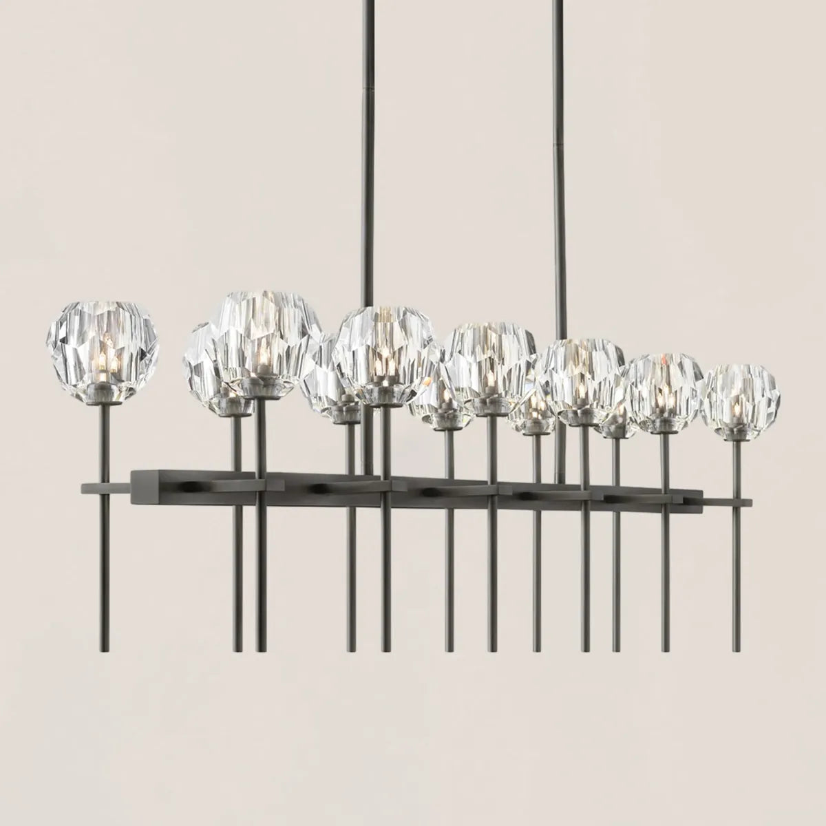 Boule De Crystal Clear Double Linear Chandelier 60"