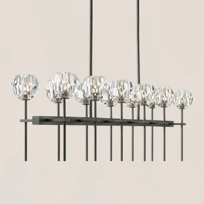 Boule De Crystal Clear Double Linear Chandelier 60"