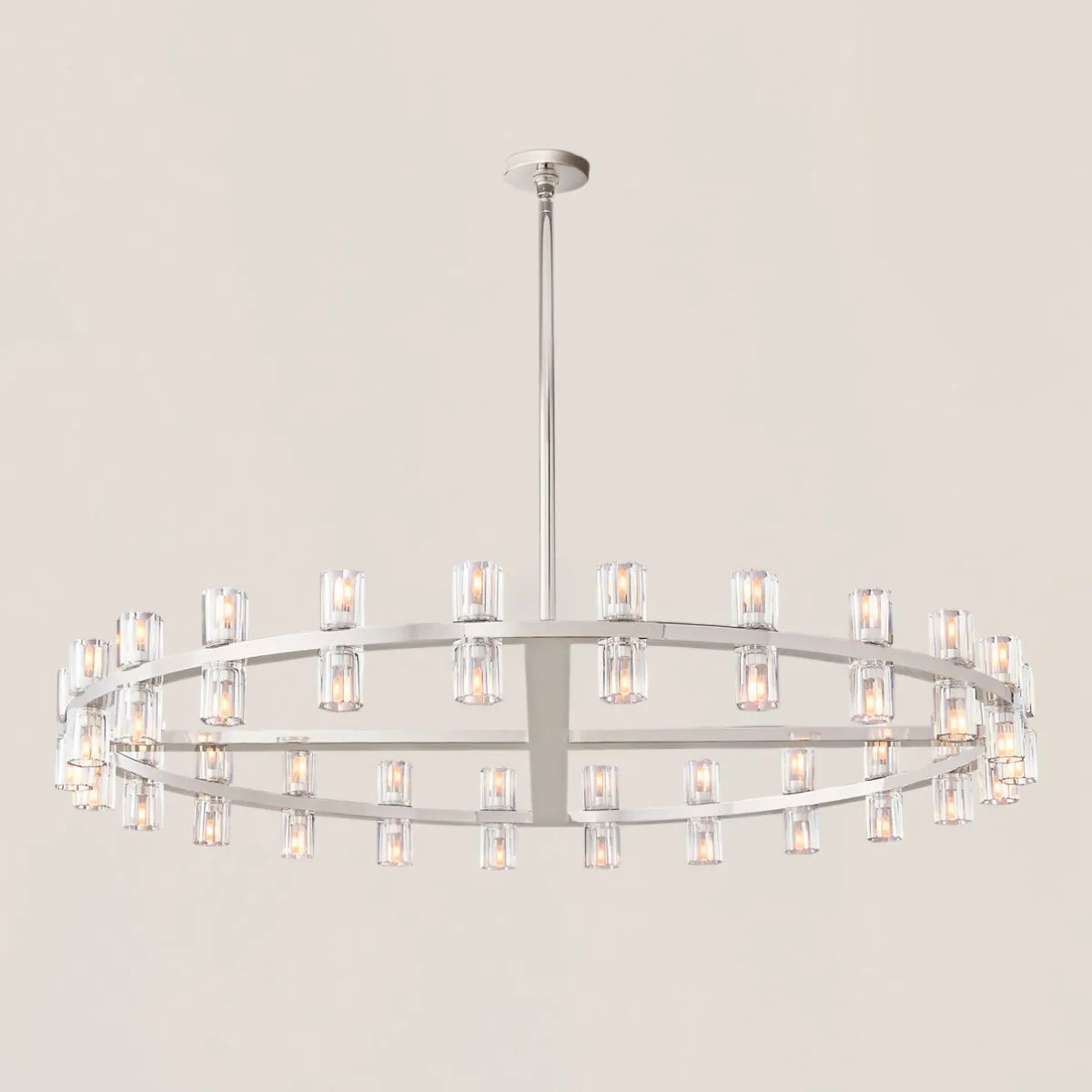 Arcachon Contemporary Industrial Crystal Glass Round LED Chandelier