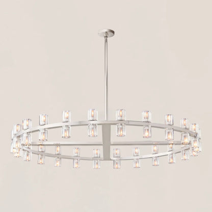Arcachon Contemporary Industrial Crystal Glass Round LED Chandelier