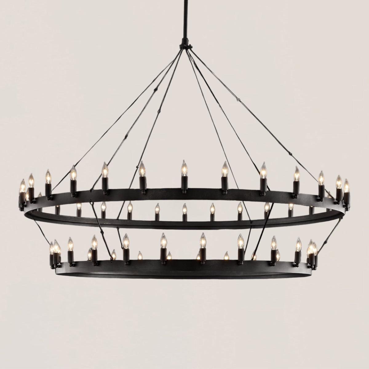 Industrial Rustic 2-Tier Round Candelabra Chandelier - Camino Style
