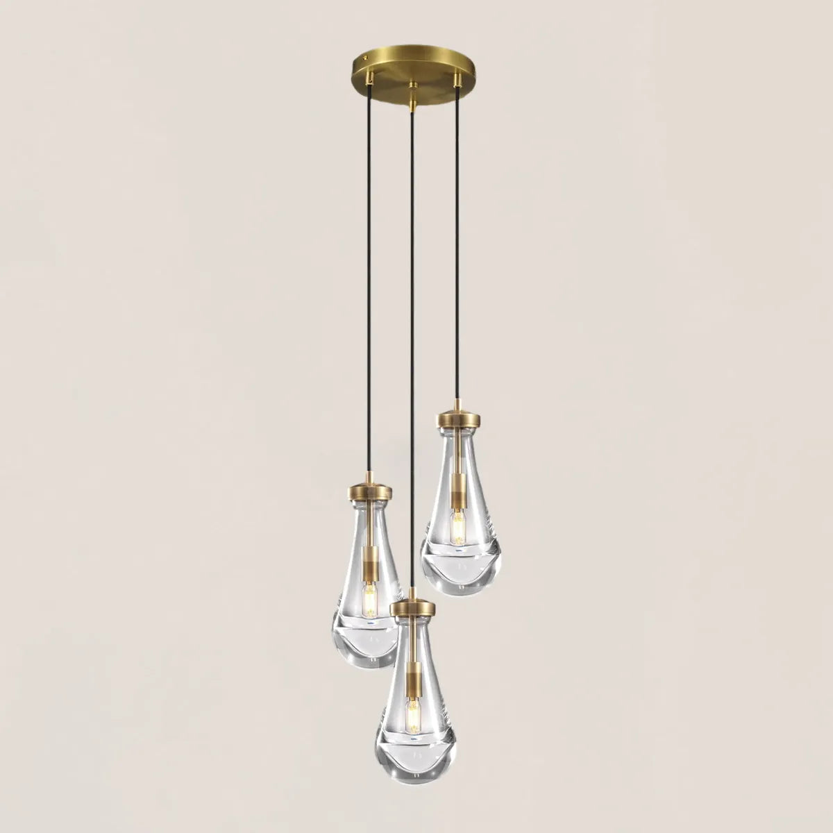 Raindrop Round Cord Pendant