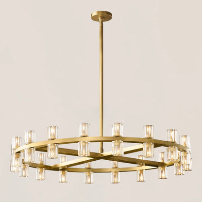 Arcachon Contemporary Industrial Crystal Glass Round LED Chandelier