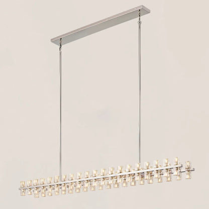 Contemporary Industrial K9 Crystal Rectangular Chandelier in Brass - Arcachon Style