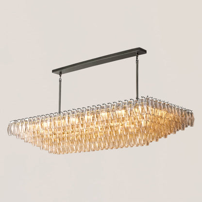Chiara Clear Glass Rectangular Chandelier