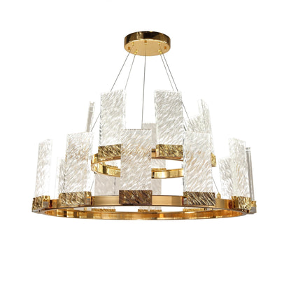 Round Tiered LED Glass Crystal Chandelier