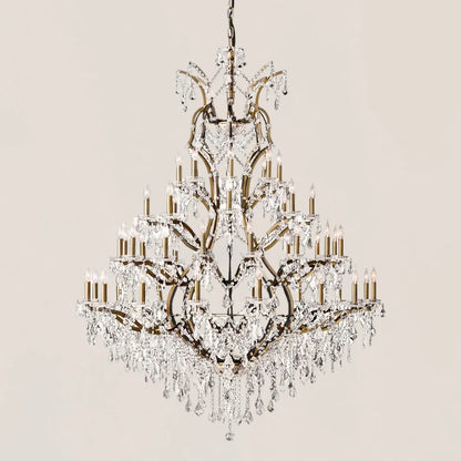 19TH Rococo Iron & Crystal Round Chandelier