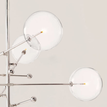 Glass Globe Mobile 6-stem Chandelier 55"