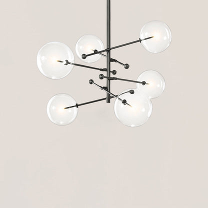 Glass Globe Mobile 6-stem Chandelier 55"