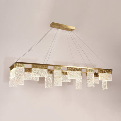 LED Rectangle Glass Chandelier