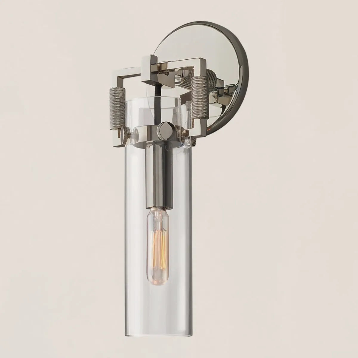 Machinist Glass Cylinder Sconce