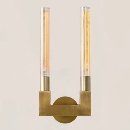Cannele Glass Double Wall Sconce