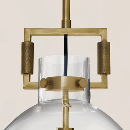 Machinist Glass Cloche Pendant 14"