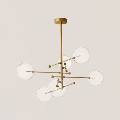 Glass Globe Mobile 6-stem Chandelier 55"