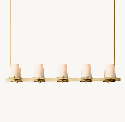 Pauillac Fabric Shade Linear Chandelier 60"