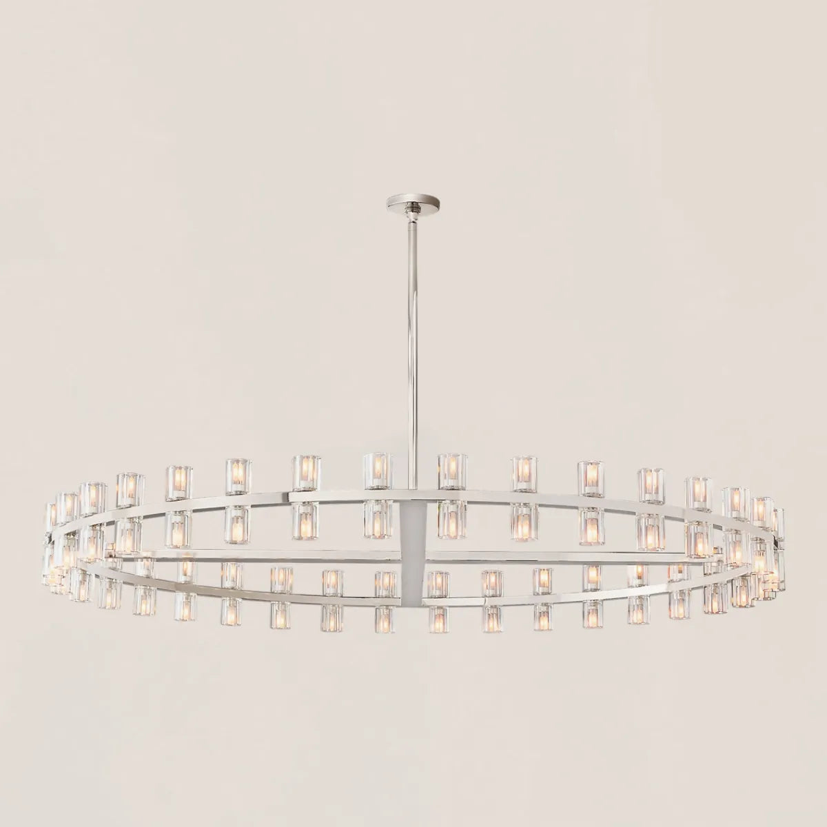Arcachon Contemporary Industrial Crystal Glass Round LED Chandelier