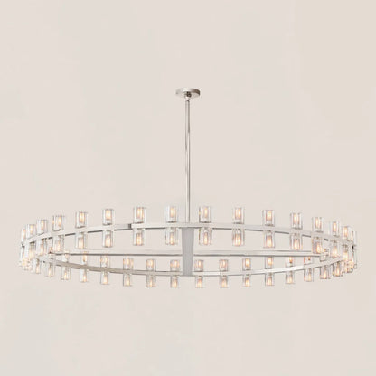 Arcachon Contemporary Industrial Crystal Glass Round LED Chandelier