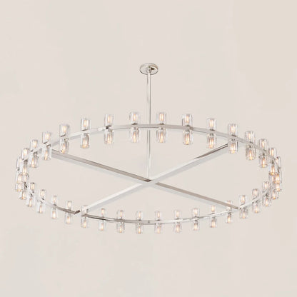 Arcachon Contemporary Industrial Crystal Glass Round LED Chandelier