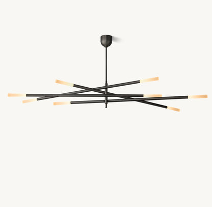 Rousseau 8-Light Mobile Etched Rod Chandelier