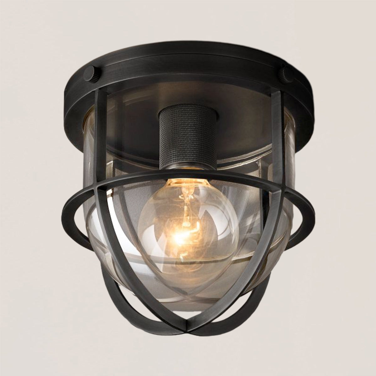 Utilitaire Barn Brass Flushmount