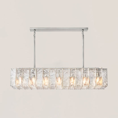 Lattice Clear Glass Rectangular Chandelier