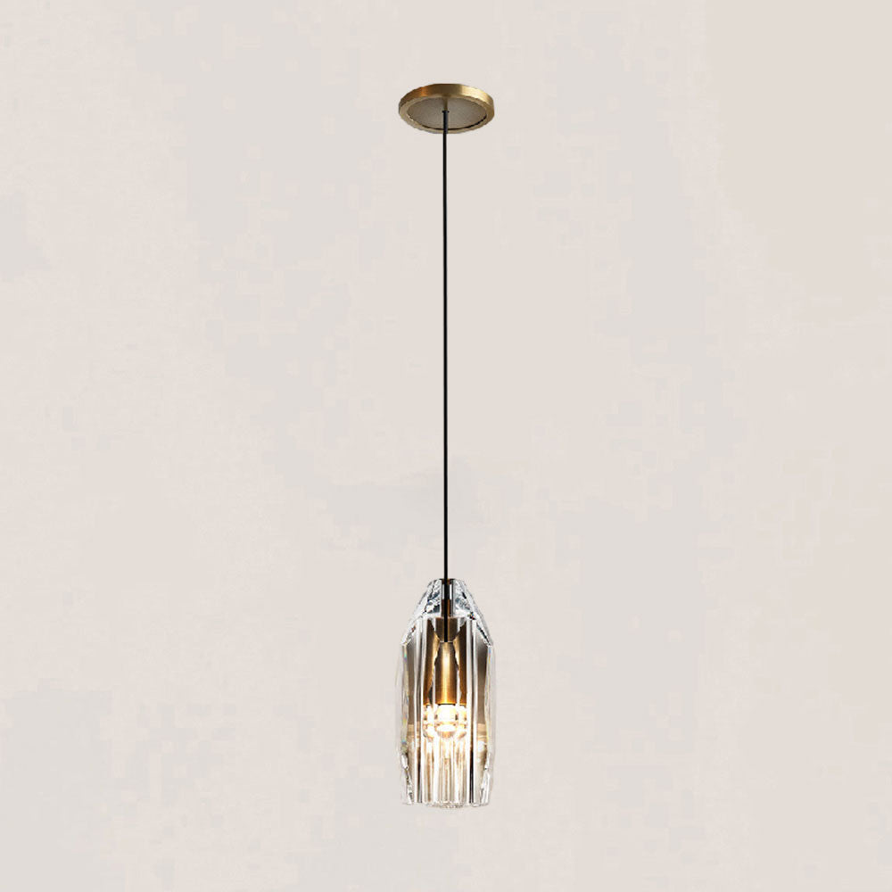 VASELAMPS - Brass Crystal Polygonal Pendant