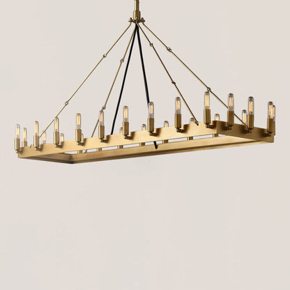 Industrial Rustic Vintage Filament Rectangular Iron Chandelier - Camino Style