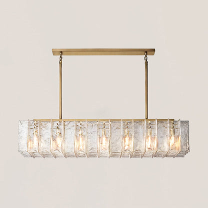 Lattice Clear Glass Rectangular Chandelier