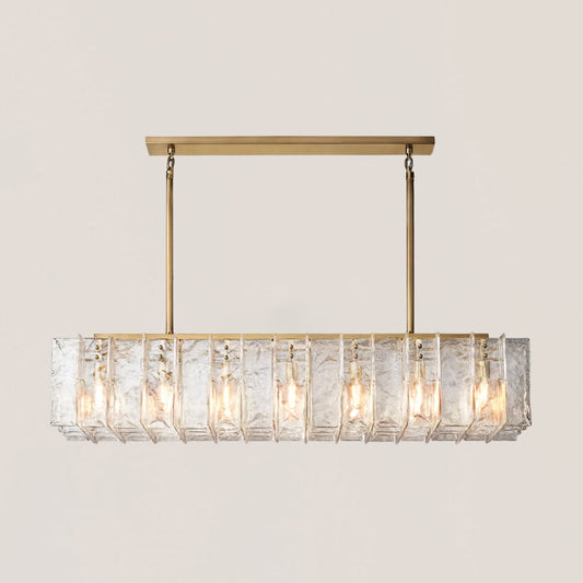 Lattice Clear Glass Rectangular Chandelier