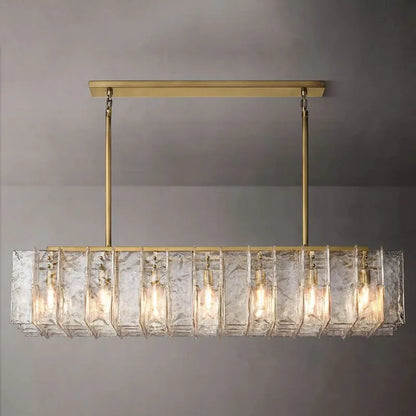 Lattice Clear Glass Rectangular Chandelier