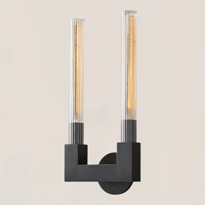 Cannele Glass Double Wall Sconce