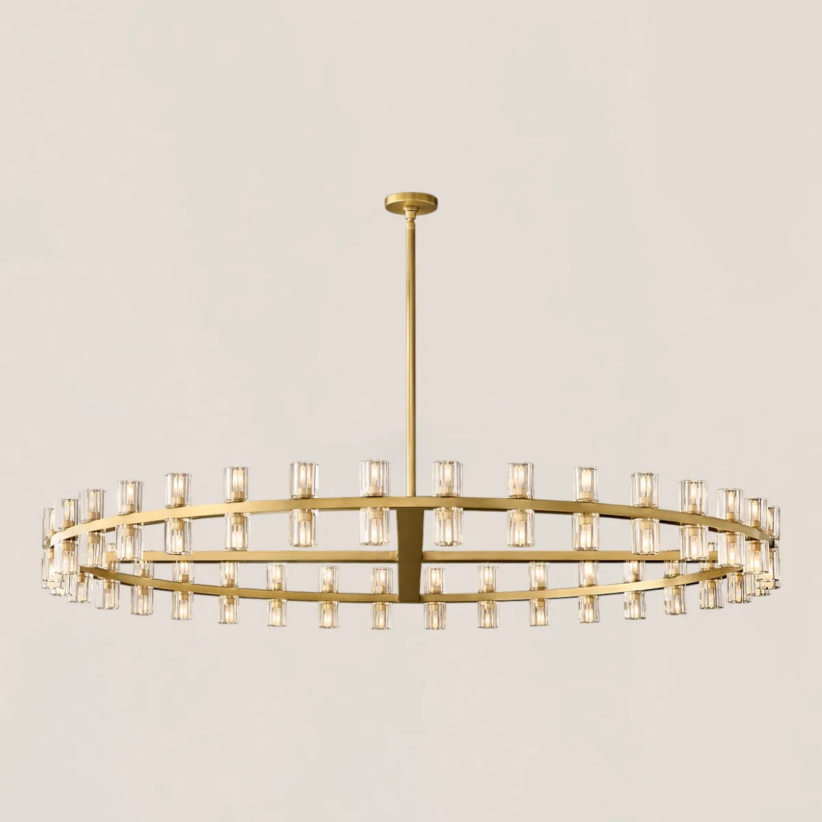 Arcachon Contemporary Industrial Crystal Glass Round LED Chandelier