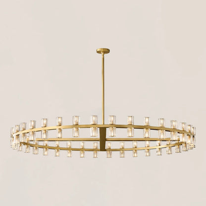Arcachon Contemporary Industrial Crystal Glass Round LED Chandelier