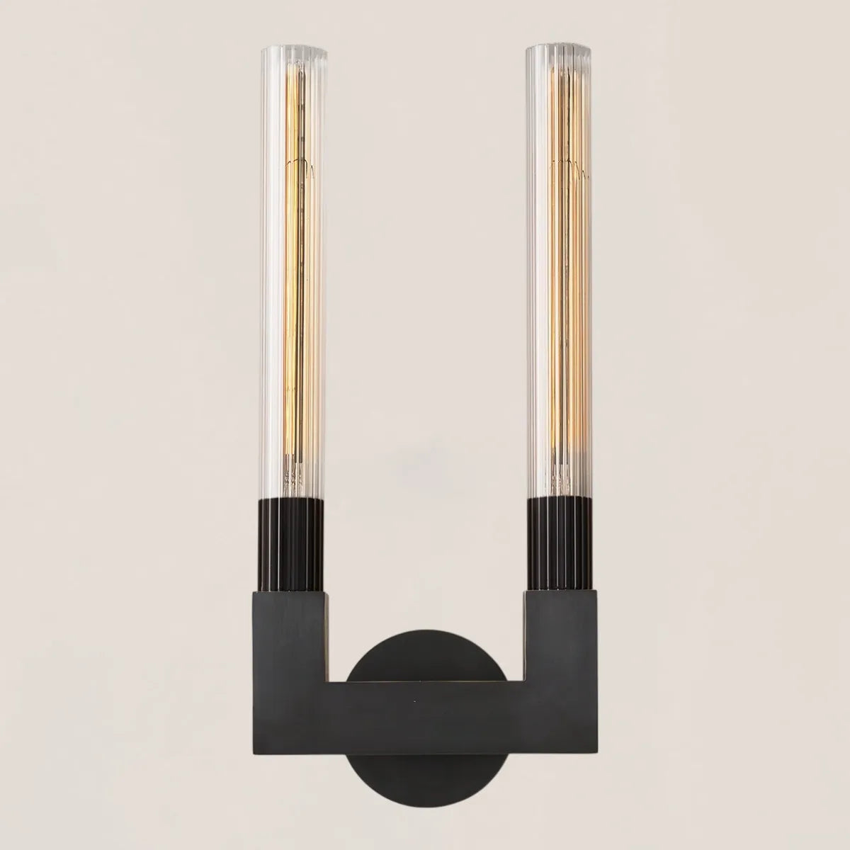 Cannele Glass Double Wall Sconce