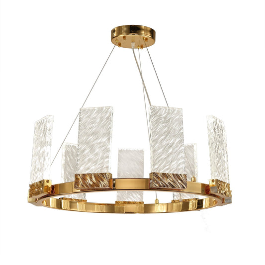 Round Tiered LED Glass Crystal Chandelier