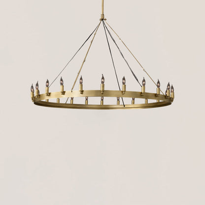 Industrial Rustic Vintage Candelabra Round Chandelier - Camino Style