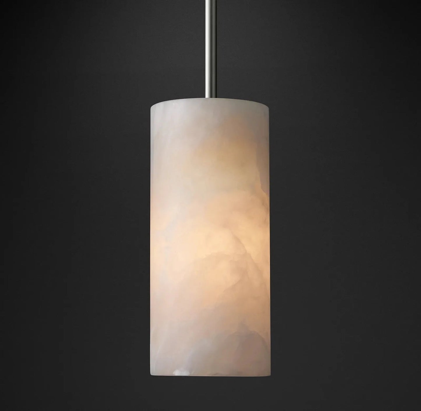 Hand-Carved Alabaster Cylinder Pendant