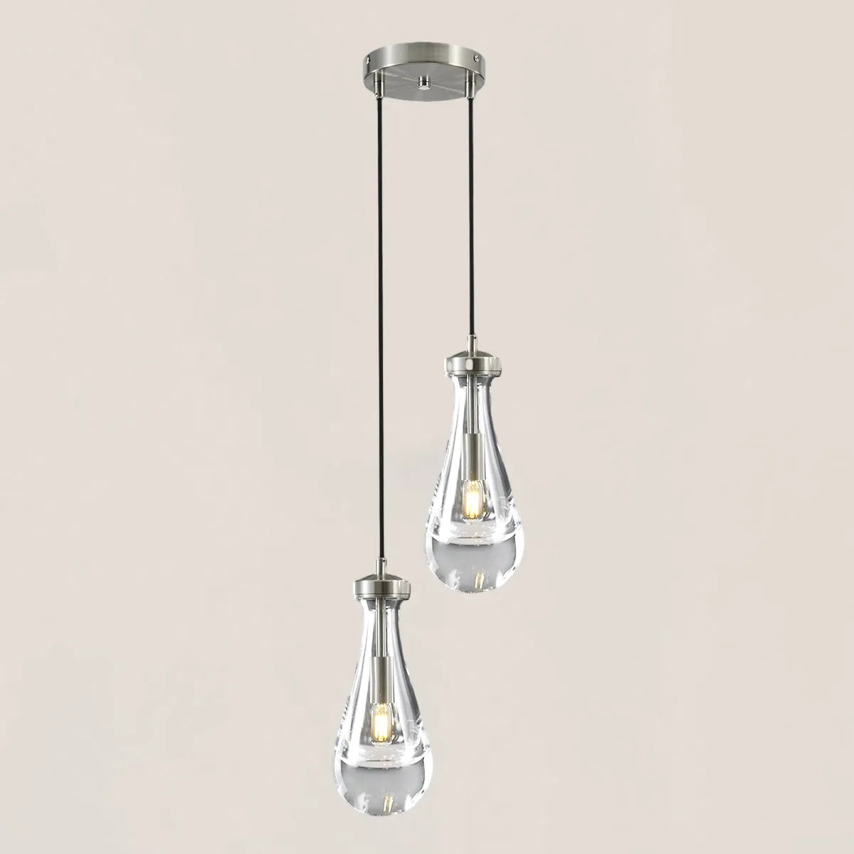 Raindrop Round Cord Pendant