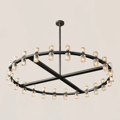 Arcachon Contemporary Industrial Crystal Glass Round LED Chandelier