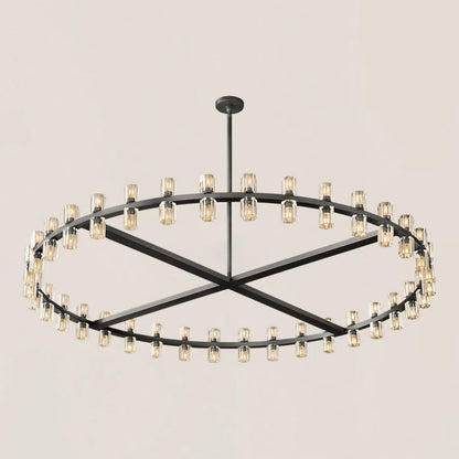 Arcachon Contemporary Industrial Crystal Glass Round LED Chandelier